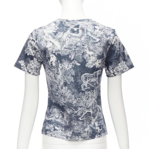Christian Dior Toile De Jouy navy cotton tshirt XS - Picture 2 of 5